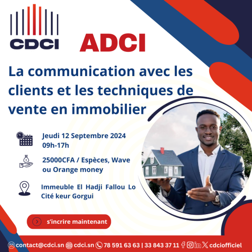 ADCI: La communication avec les client et les techniques de vente en immobilier